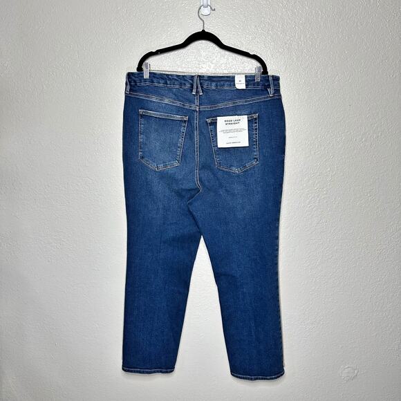 NWT Good American Good Straight Leg Jeans Indigo271 Women 22 - Picture 3 of 10